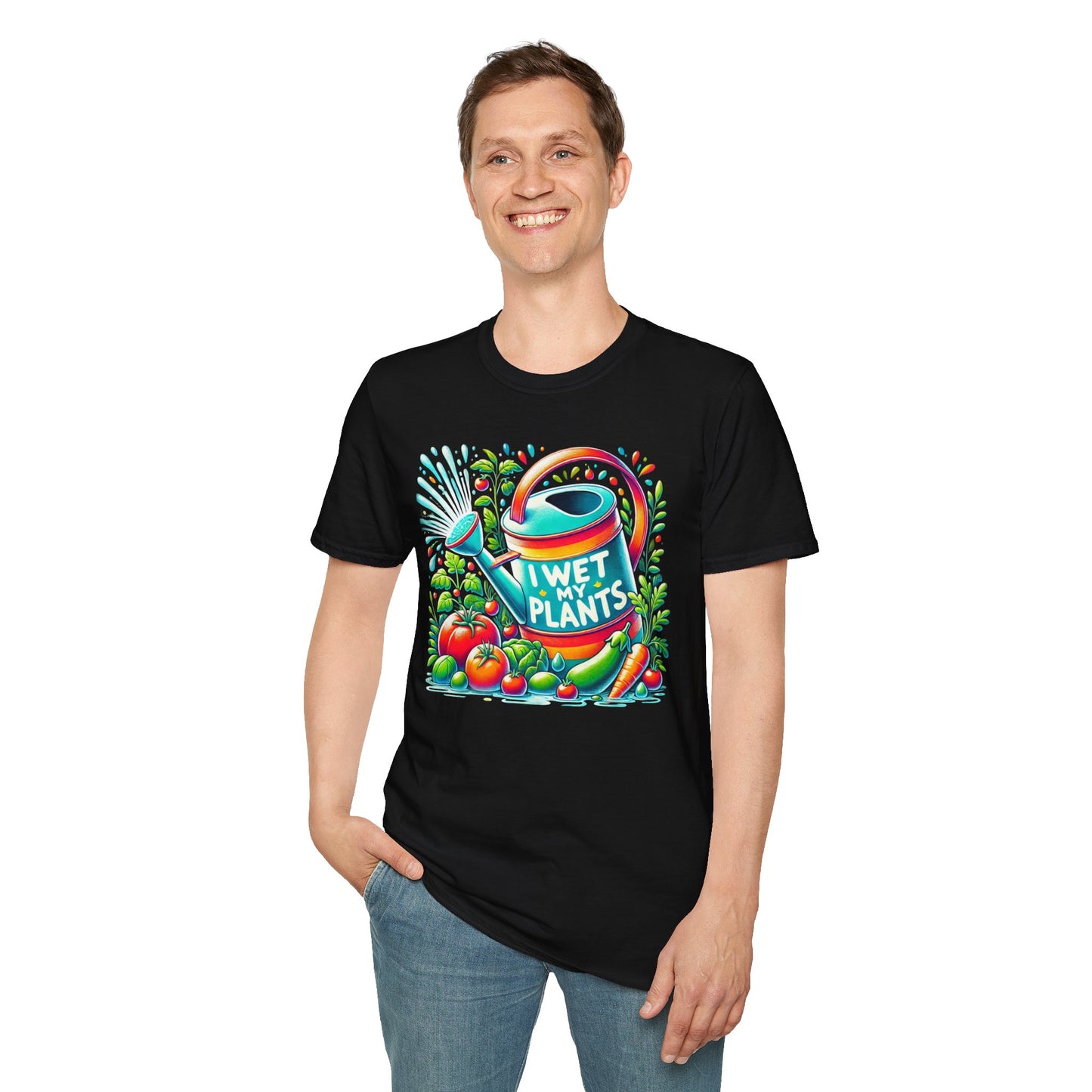 "I Wet My Plants" Unisex Soft-style Gardening T-Shirt