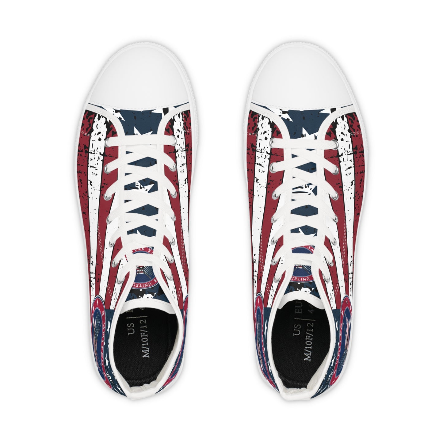 Patriotic "United We Stand" Men's High Top Sneakers