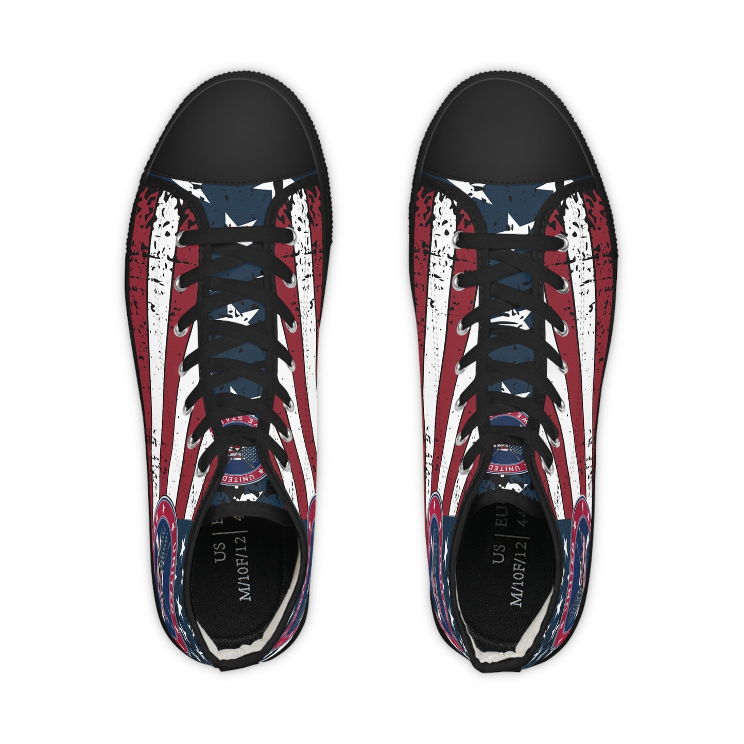 Patriotic "United We Stand" Men's High Top Sneakers