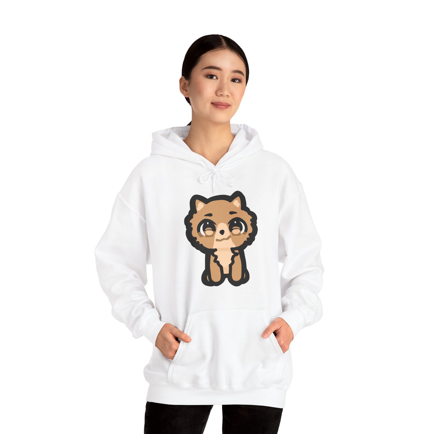 Pomeranian - Anime Character Unisex Heavy Blend™ Hooded Sweatshirt - Cozy, Cute, Casual Streetwear, Perfect Gift for Anime Lovers, Hoodies for Fall