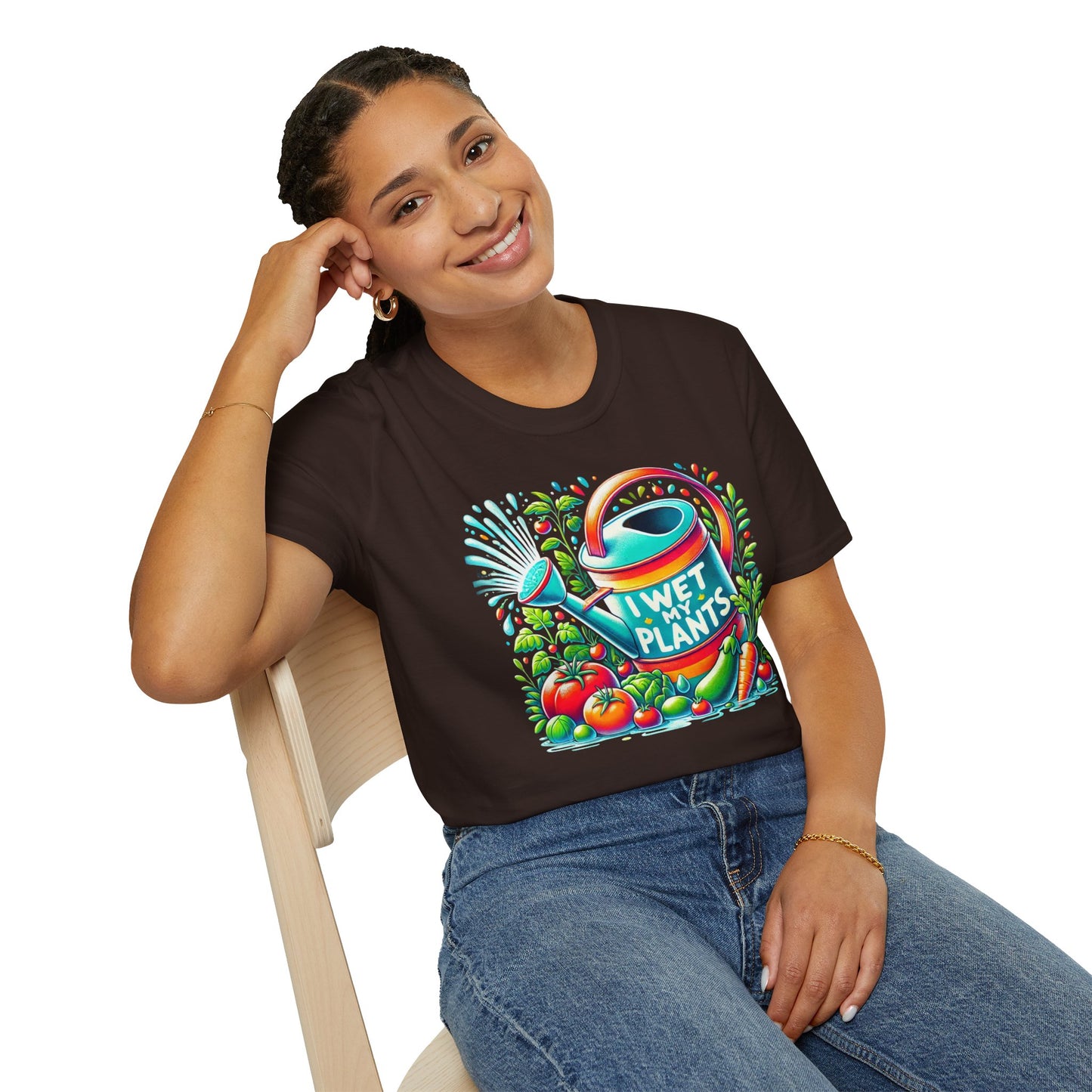"I Wet My Plants" Unisex Soft-style Gardening T-Shirt
