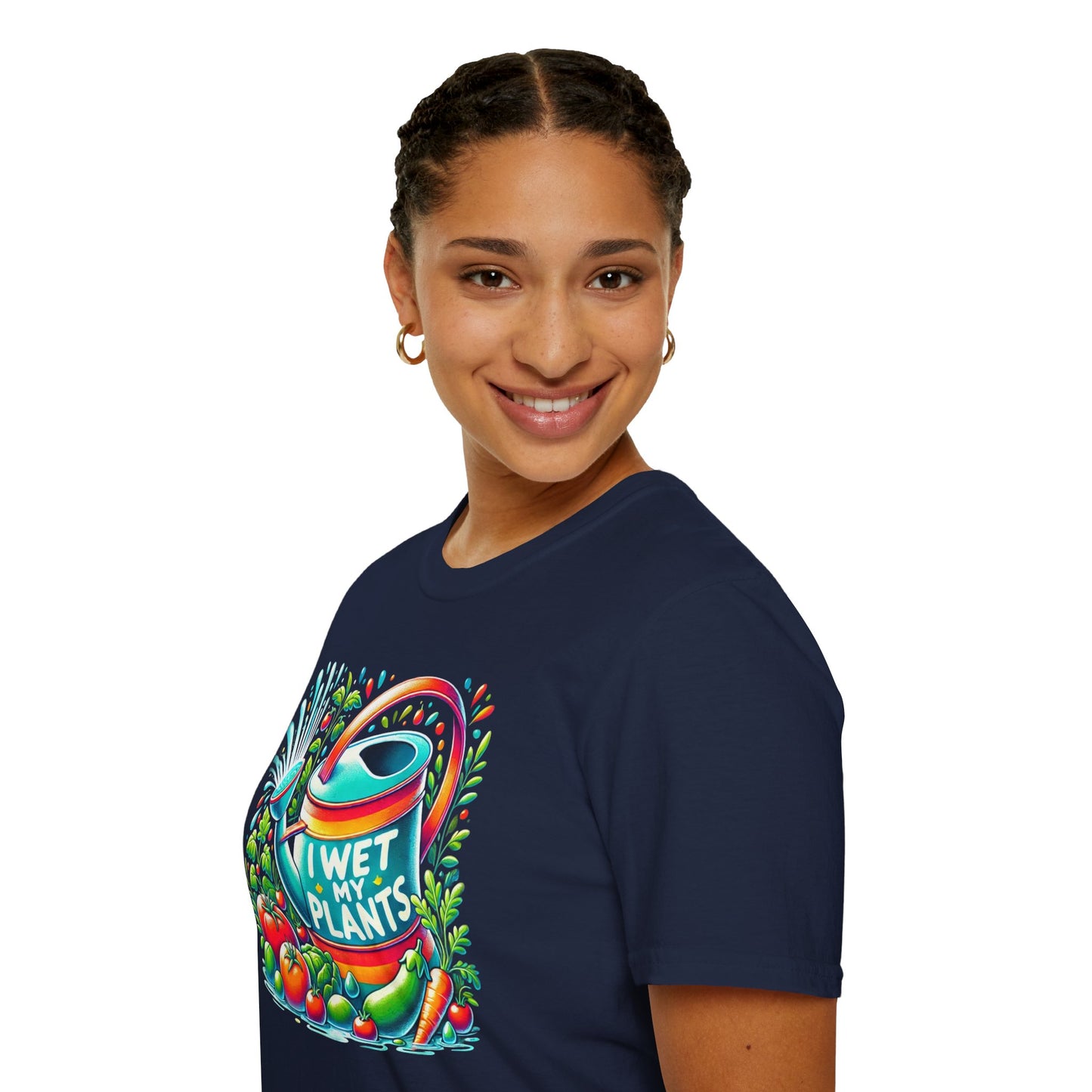 "I Wet My Plants" Unisex Soft-style Gardening T-Shirt