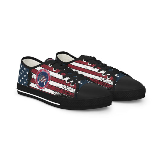 Patriotic "United We Stand" Men's Low Top Sneakers