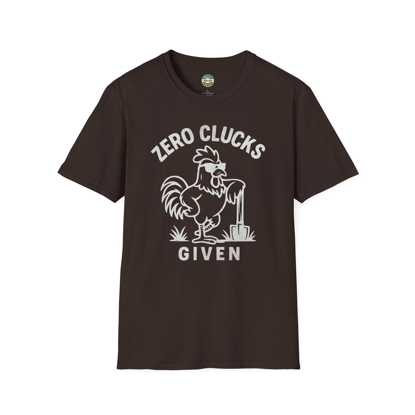 "Zero Clucks Given" Tee, Funny Rooster T-Shirt, Unisex Humor Shirt, Gift for Farmers, Casual Everyday Wear, Farm Life Apparel