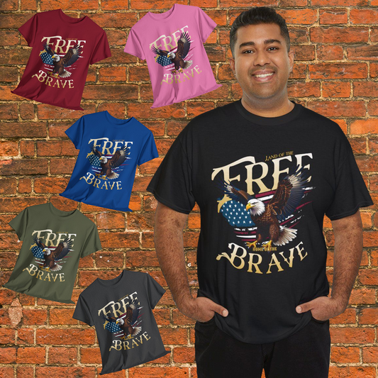 Land of the Free, Home of the Brave Eagle Flag Tee
