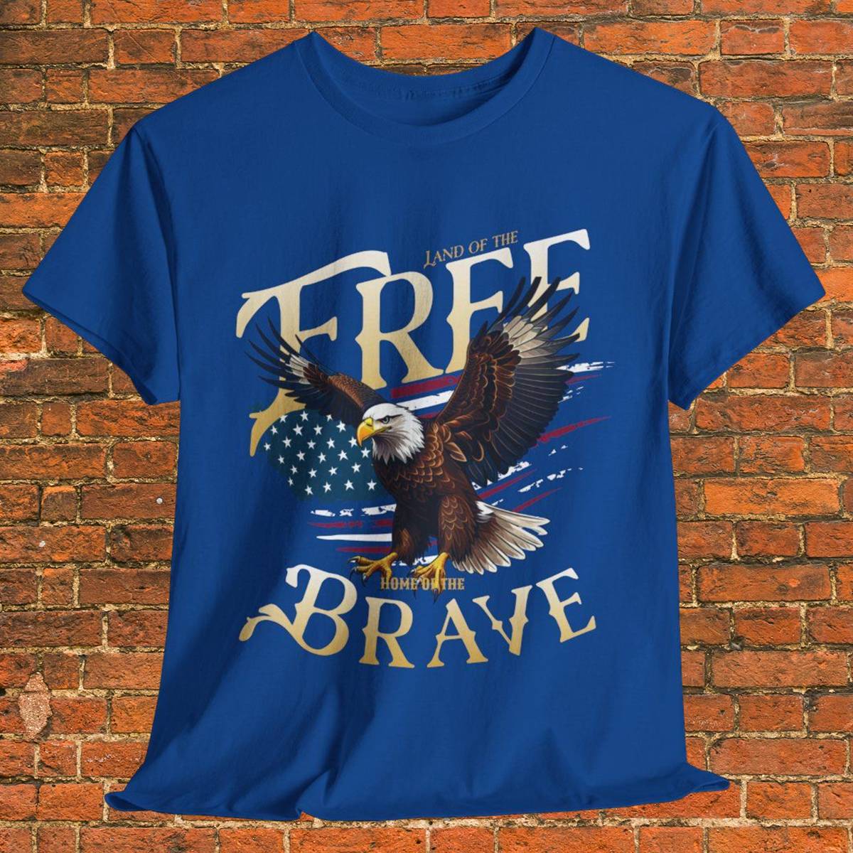Land of the Free, Home of the Brave Eagle Flag Tee