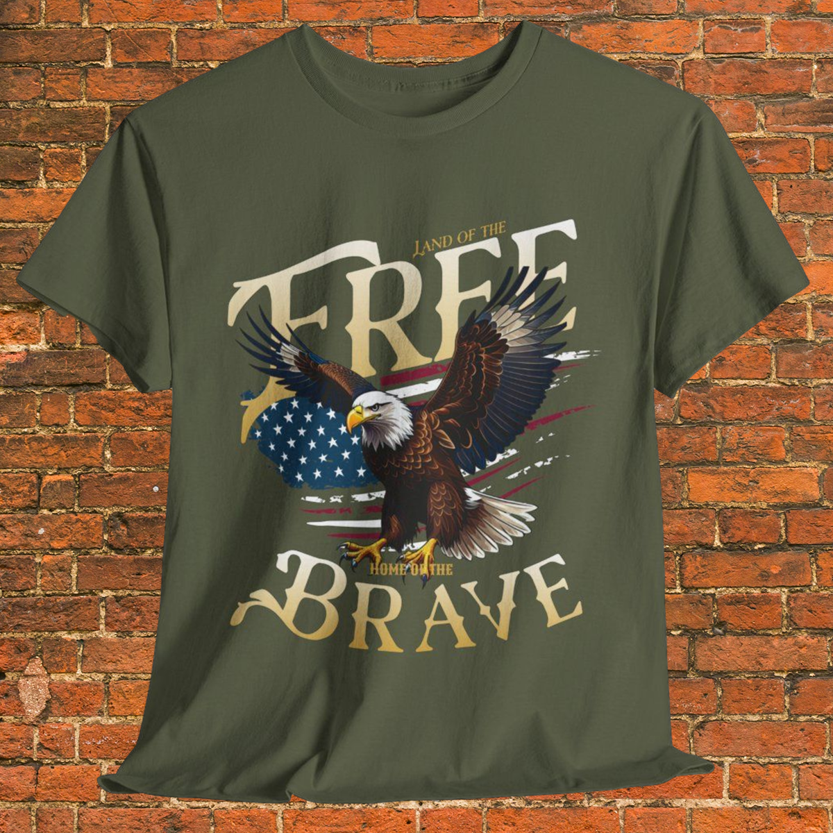 Land of the Free, Home of the Brave Eagle Flag Tee