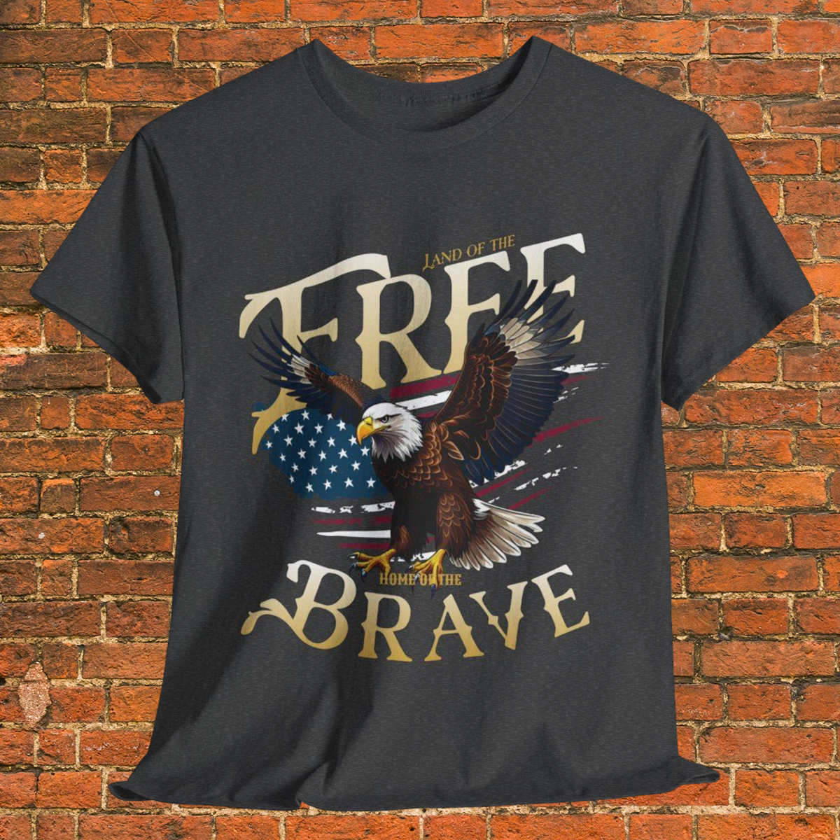Land of the Free, Home of the Brave Eagle Flag Tee