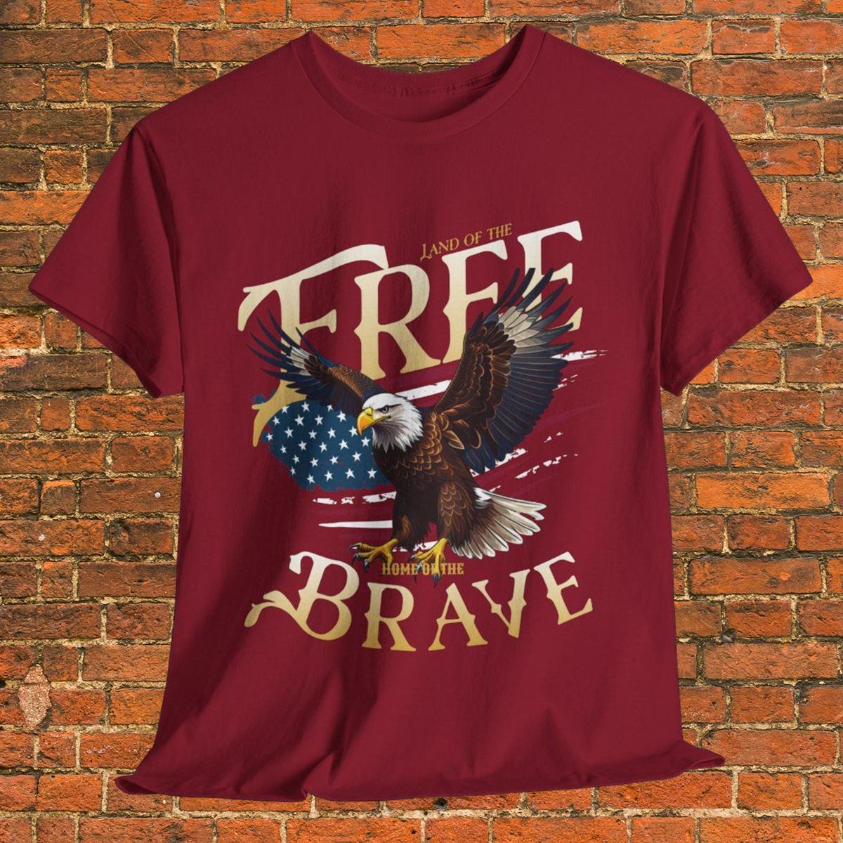 Land of the Free, Home of the Brave Eagle Flag Tee