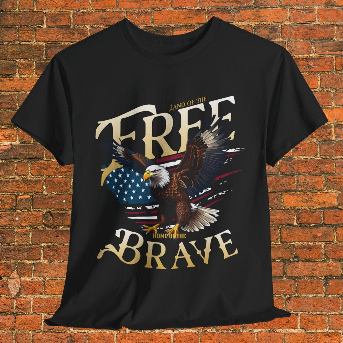 Land of the Free, Home of the Brave Eagle Flag Tee