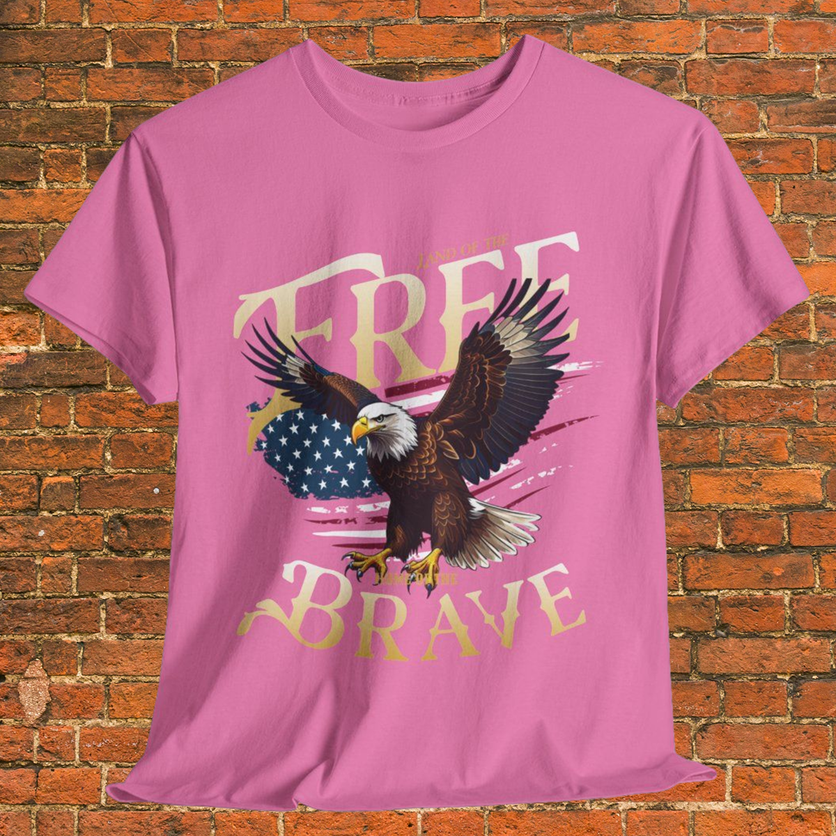 Land of the Free, Home of the Brave Eagle Flag Tee