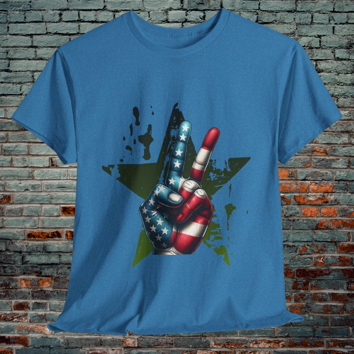 Graphic Tee Peace Sign American Flag