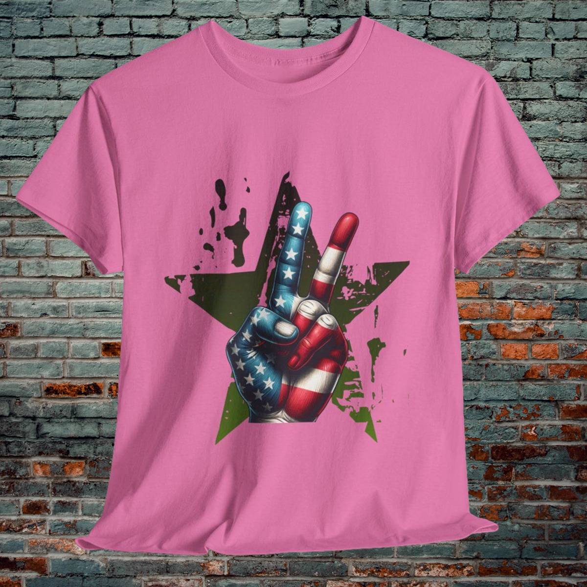 Graphic Tee Peace Sign American Flag