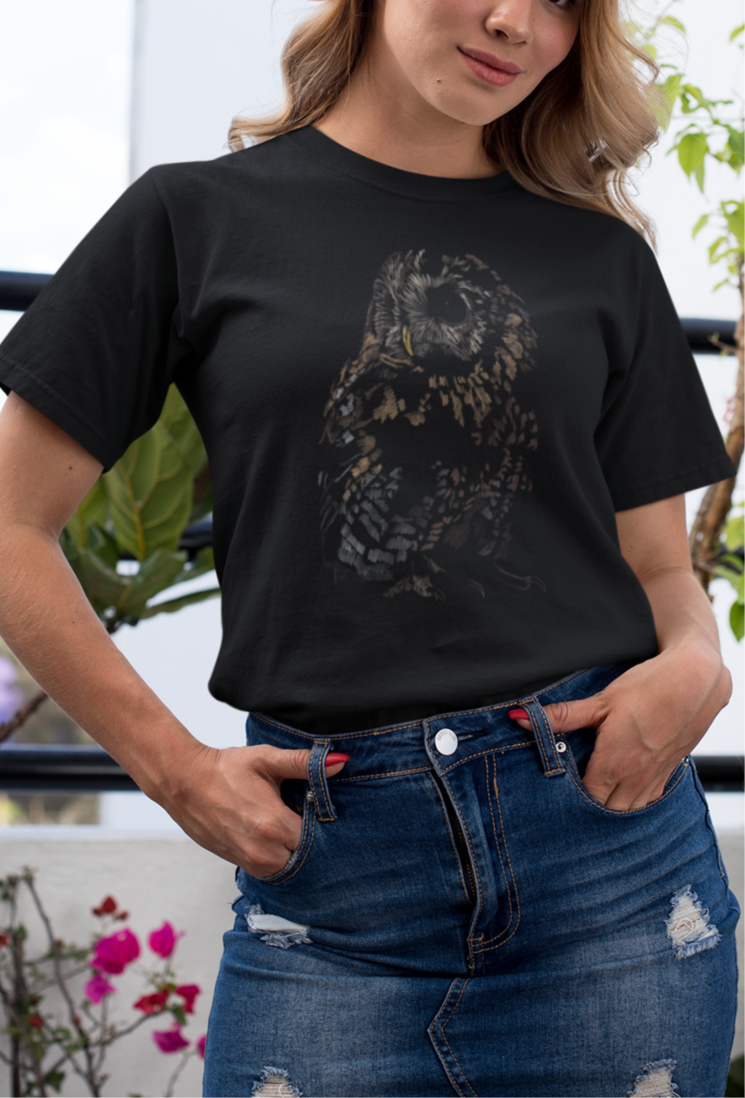 Jamie's Hand-Drawn Collection "Cute Brown Owl" Unisex Soft-Style Tee Shirt