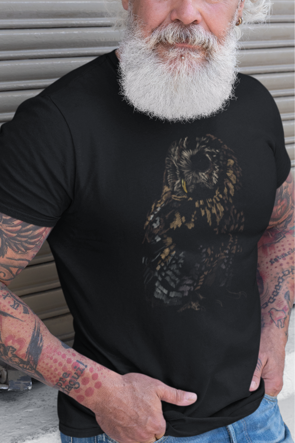 Jamie's Hand-Drawn Collection "Cute Brown Owl" Unisex Soft-Style Tee Shirt