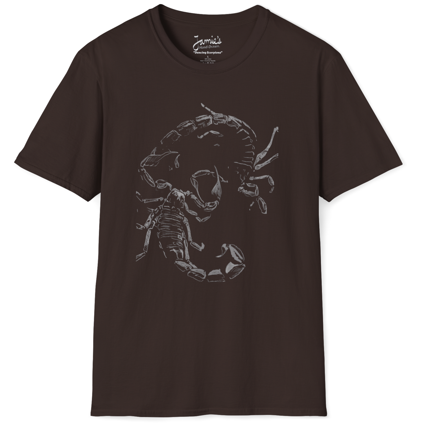 Jamie's Hand-Drawn Collection "Dancing Scorpions" Unisex Soft-Style Tee Shirt