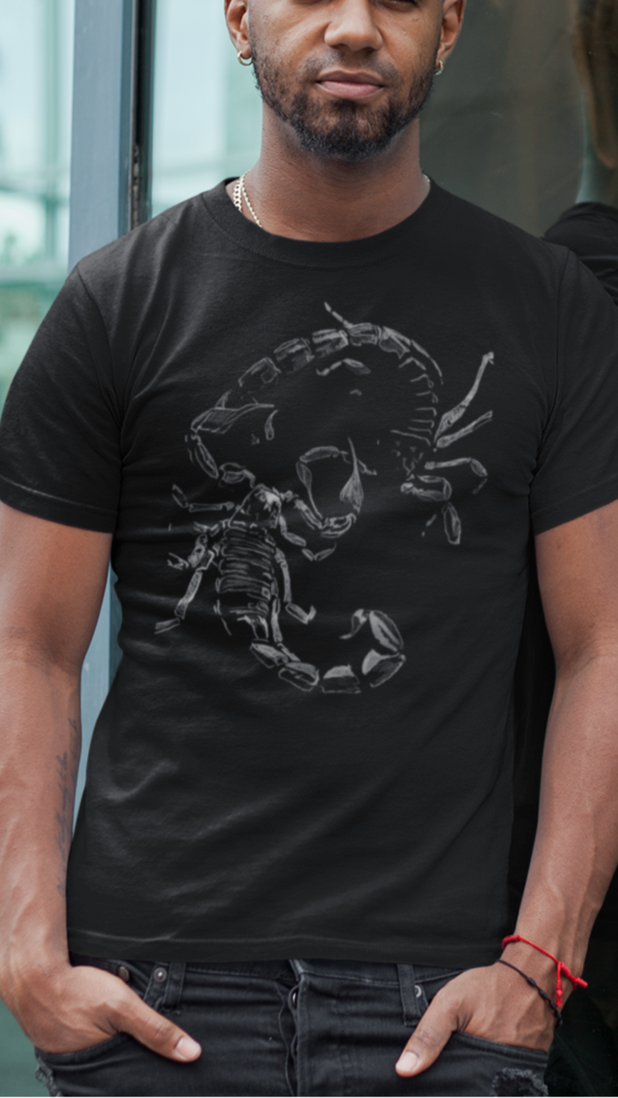 Jamie's Hand-Drawn Collection "Dancing Scorpions" Unisex Soft-Style Tee Shirt