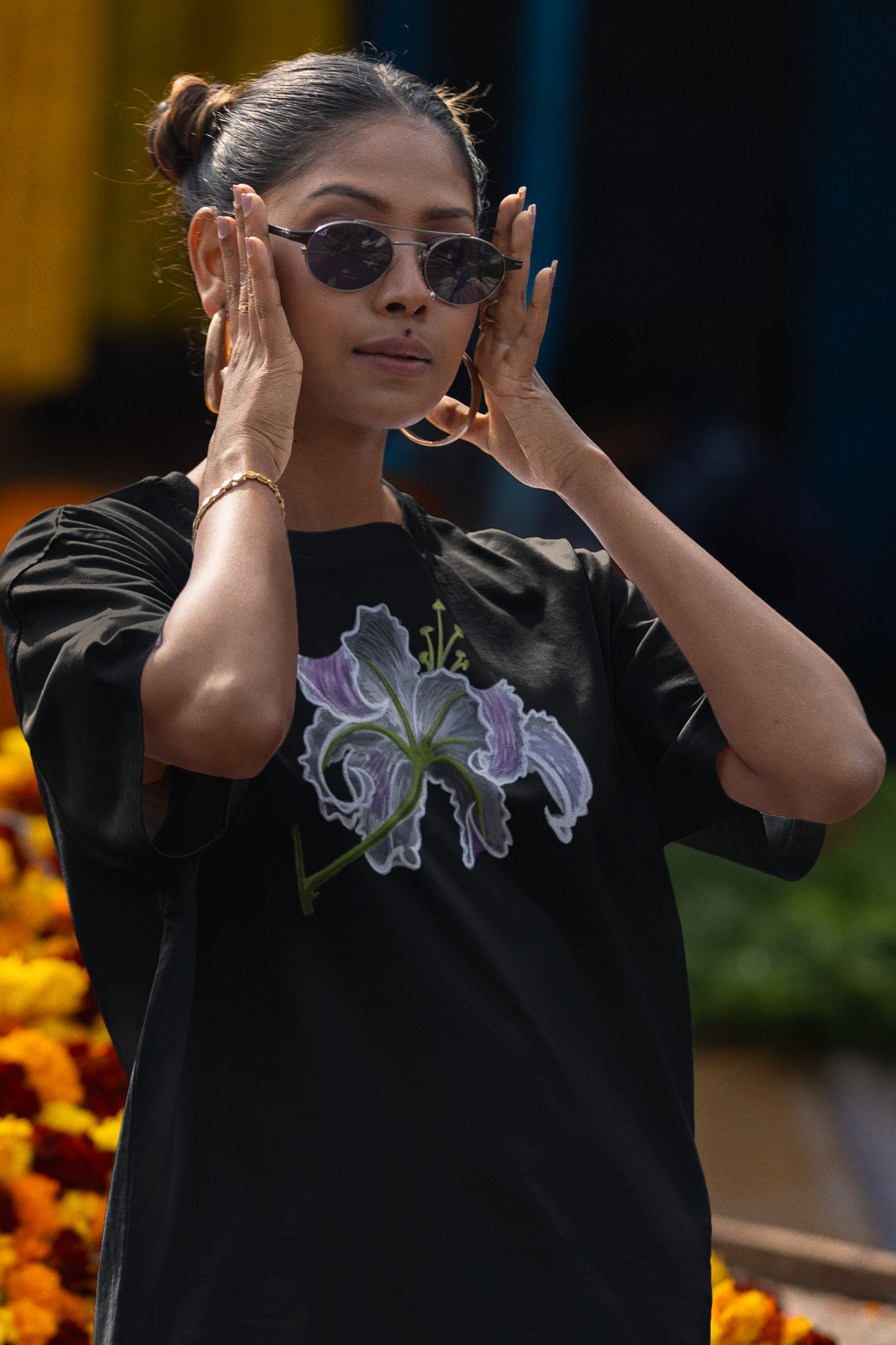 Jamie's Hand-Drawn Collection "Lily Blossom" Unisex Tee Shirt