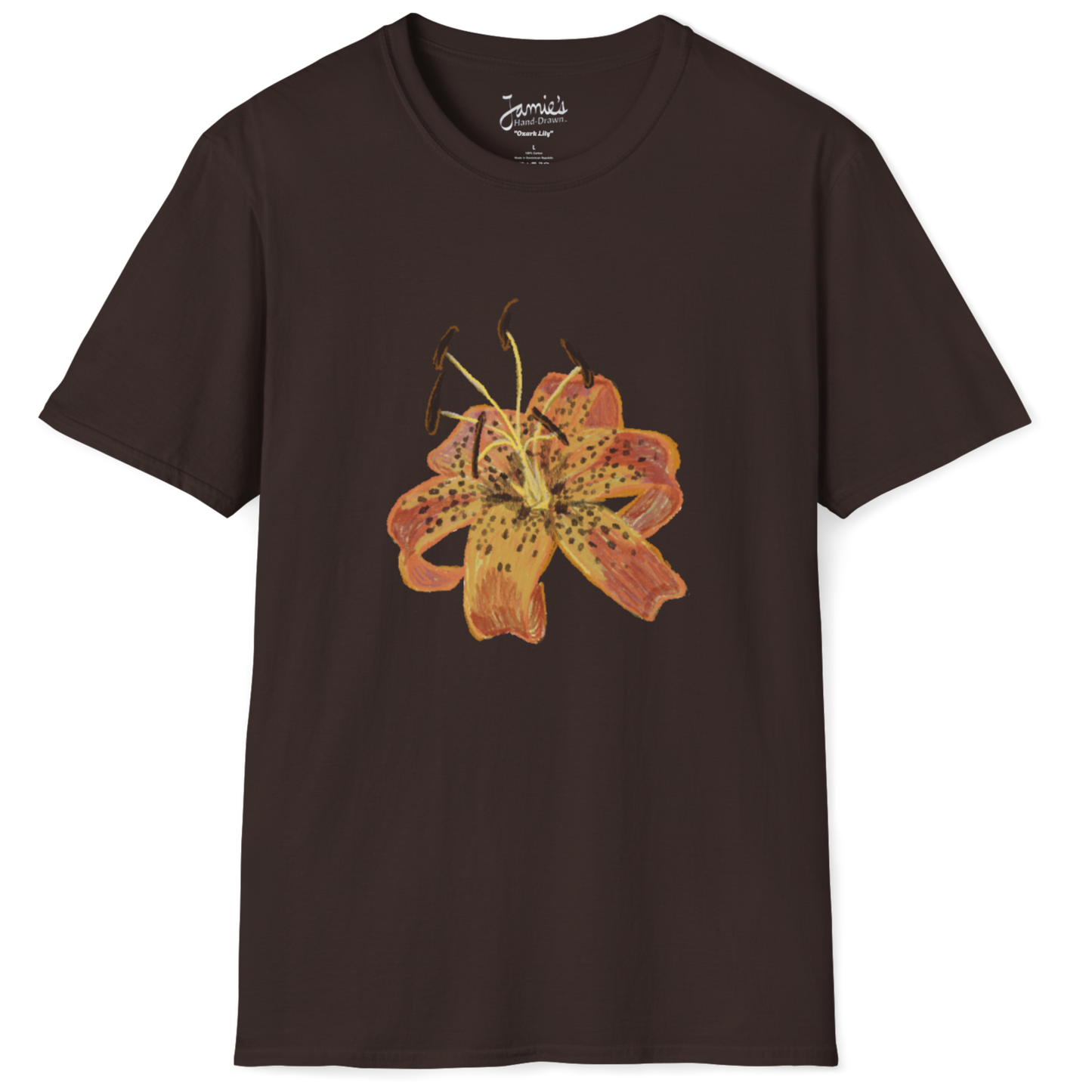 Jamie's Hand-Drawn Collection "Ozark Lily" Unisex Soft-Style Tee Shirt