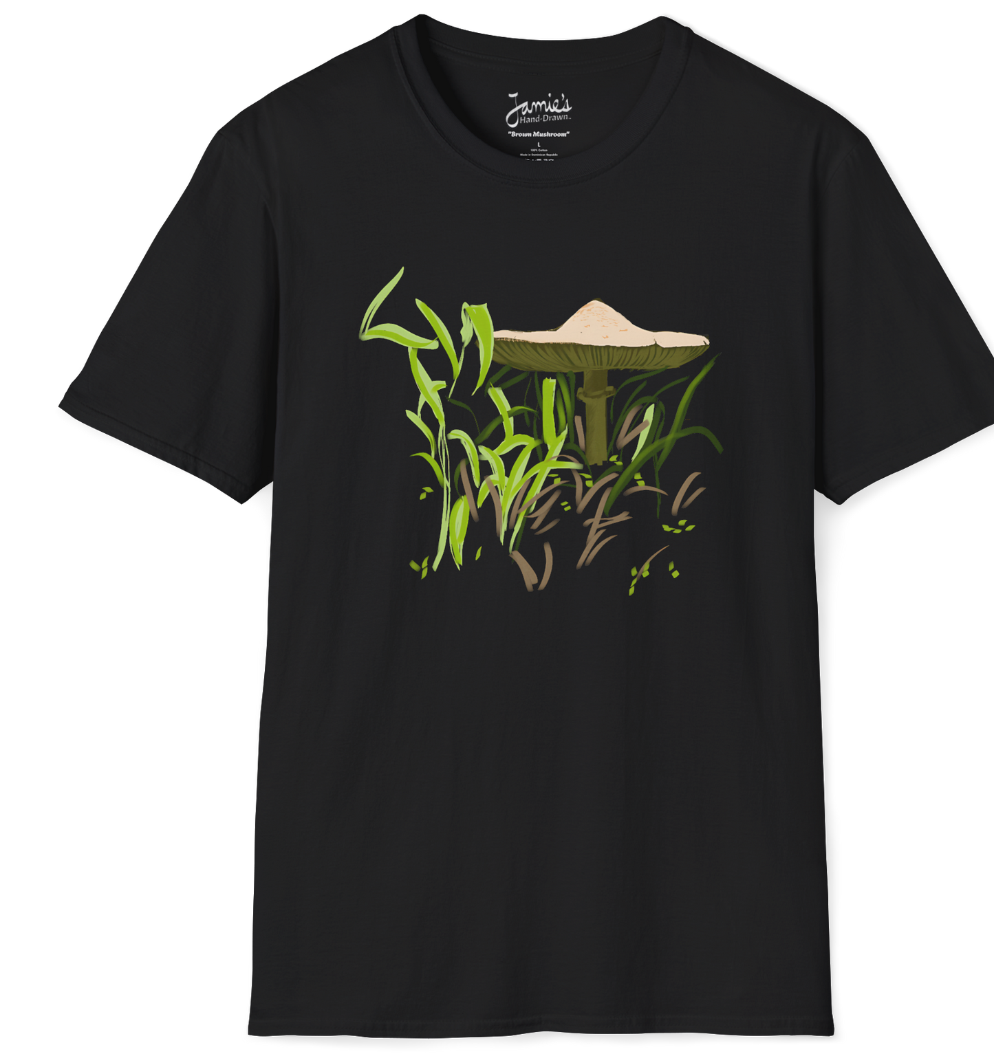 Jamie's Hand-Drawn Collection "Brown Mushroom" Unisex Softstyle Tee Shirt