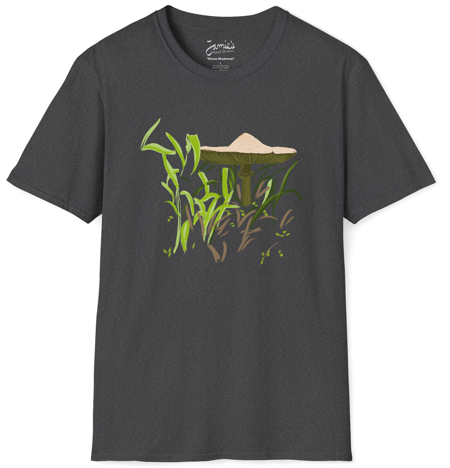 Jamie's Hand-Drawn Collection "Brown Mushroom" Unisex Softstyle Tee Shirt