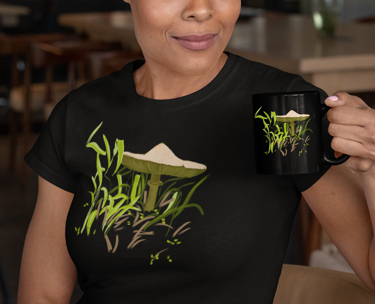 Jamie's Hand-Drawn Collection "Brown Mushroom" Unisex Softstyle Tee Shirt