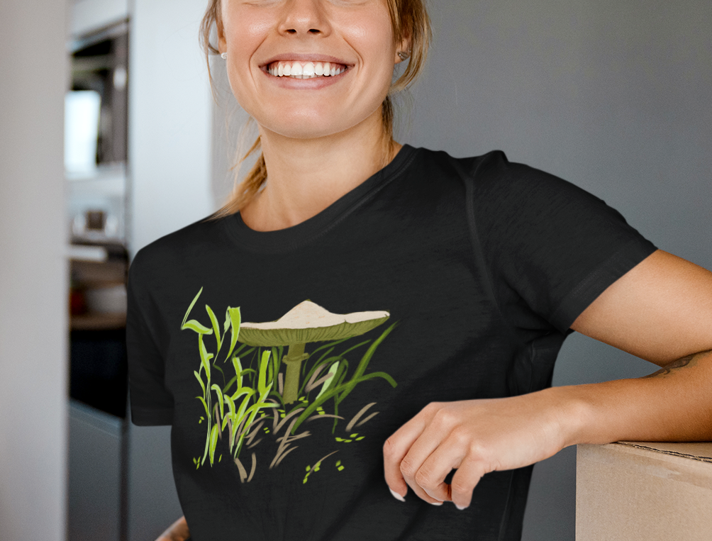 Jamie's Hand-Drawn Collection "Brown Mushroom" Unisex Softstyle Tee Shirt