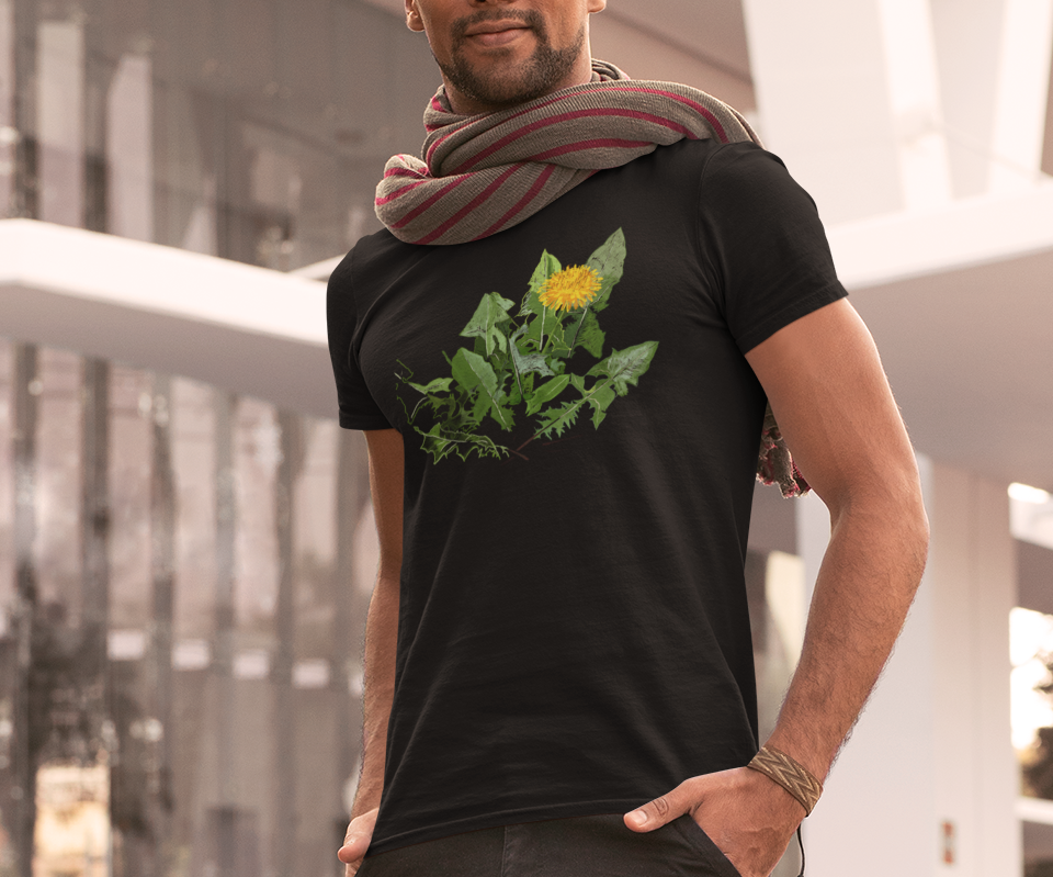 Jamie's Hand-Drawn "A Dandelion's Greens" from the Floral Collection Unisex Soft-Style Tee Shirt