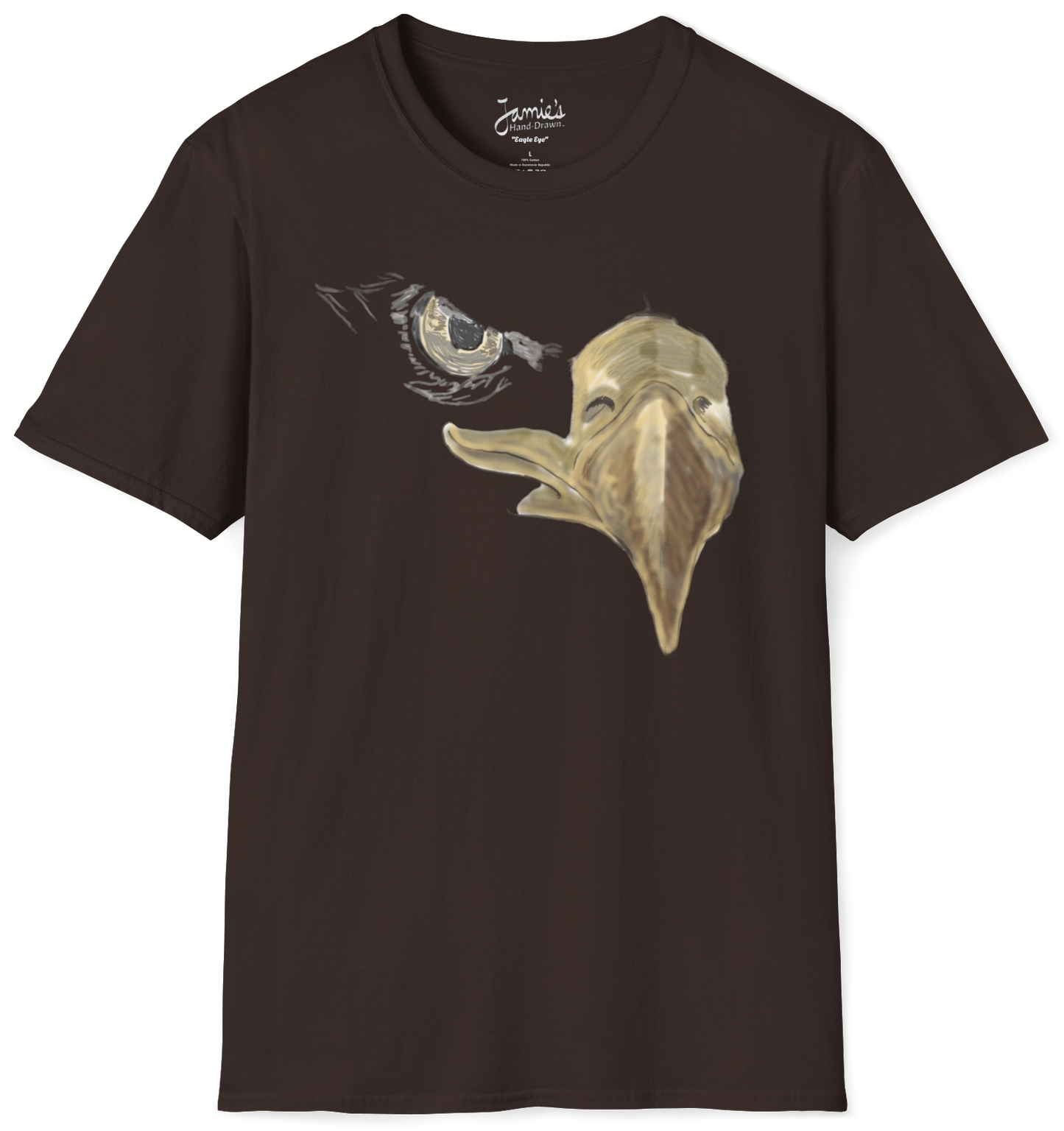 Jamie's Hand-Drawn Collection "American Eagle Eye" Unisex Soft-Style Tee Shirt