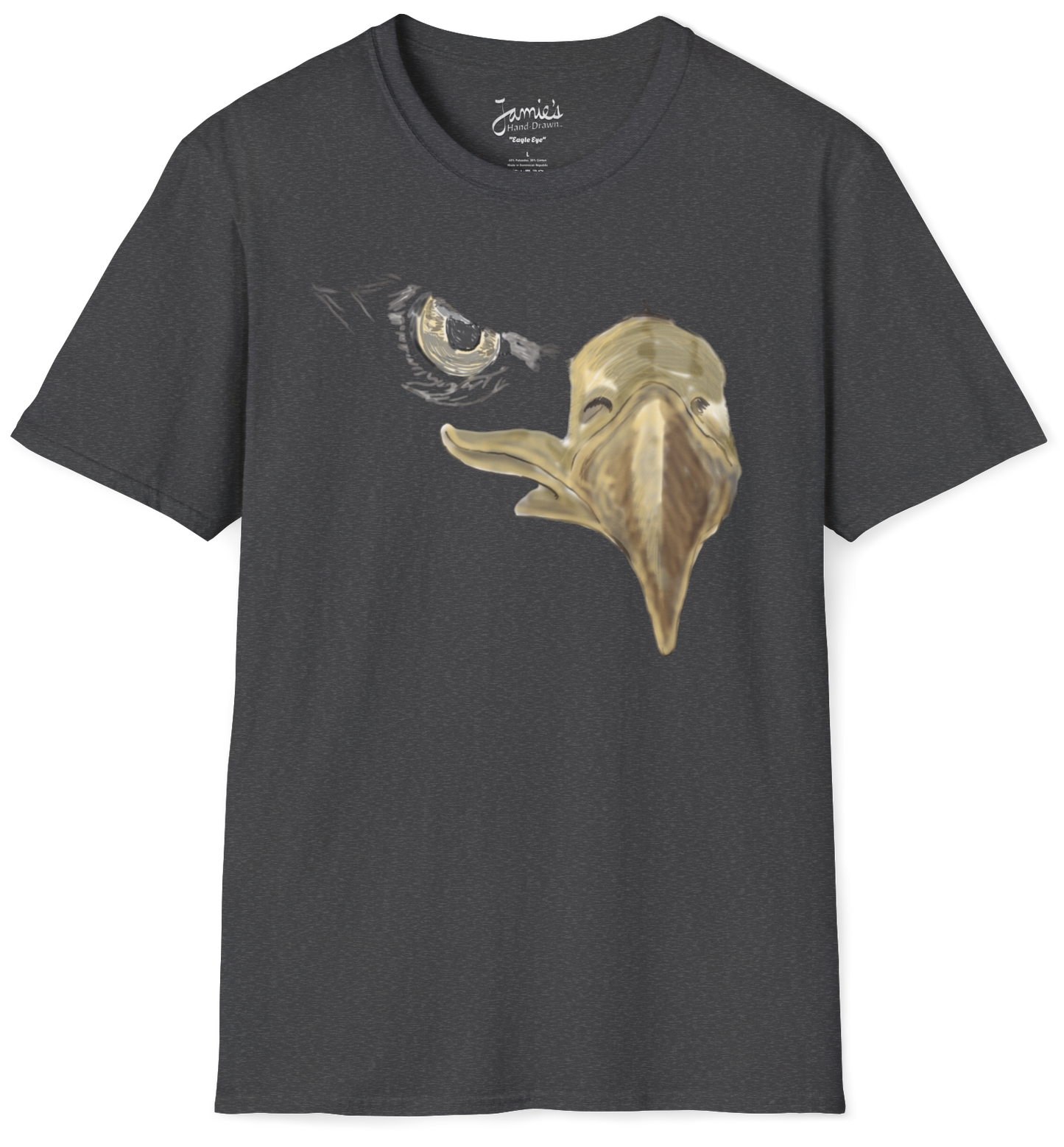 Jamie's Hand-Drawn Collection "American Eagle Eye" Unisex Soft-Style Tee Shirt