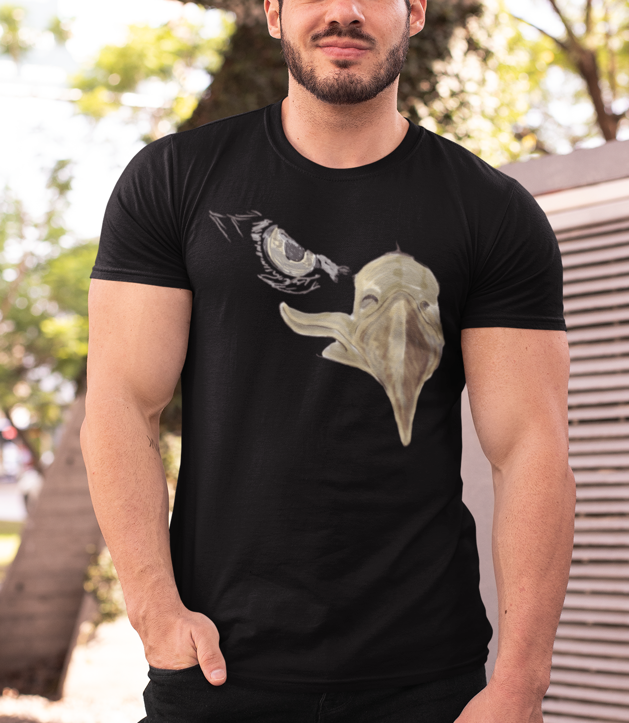 Jamie's Hand-Drawn Collection "American Eagle Eye" Unisex Soft-Style Tee Shirt