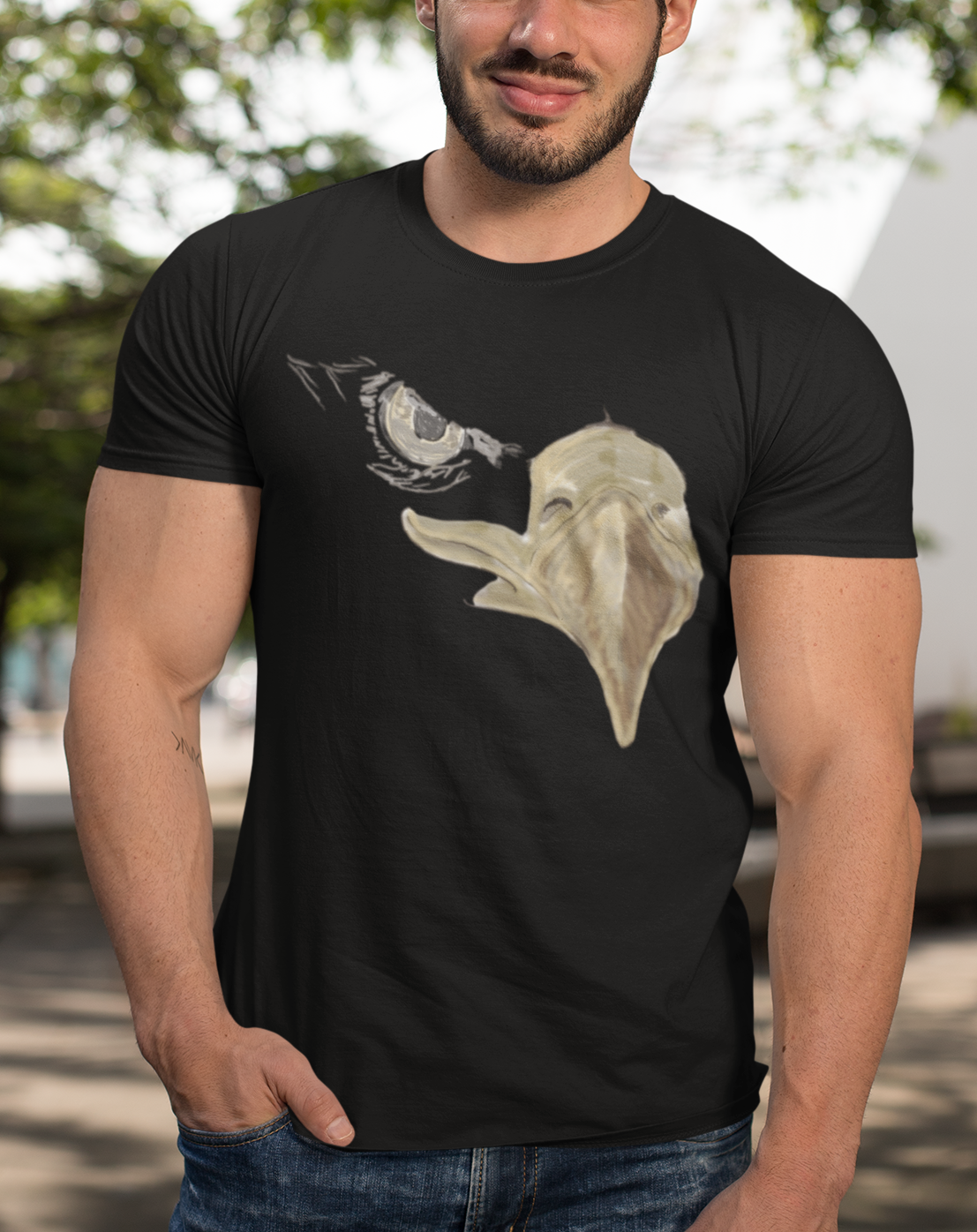 Jamie's Hand-Drawn Collection "American Eagle Eye" Unisex Soft-Style Tee Shirt