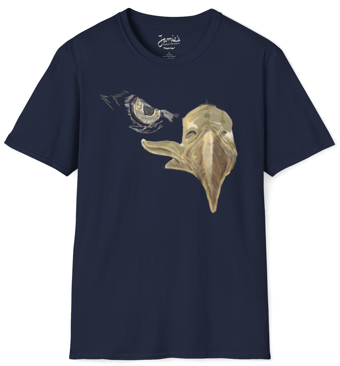 Jamie's Hand-Drawn Collection "American Eagle Eye" Unisex Soft-Style Tee Shirt