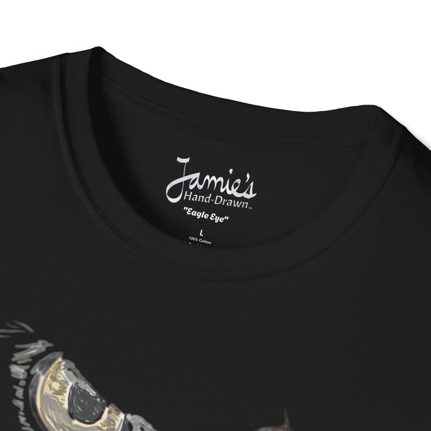 Jamie's Hand-Drawn Collection "American Eagle Eye" Unisex Soft-Style Tee Shirt