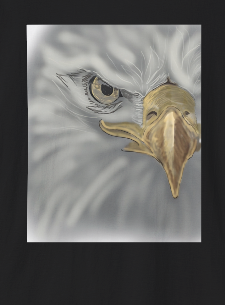 Jamie's Hand-Drawn Collection "White Fire Eagle" Unisex Soft-Style Tee Shirt