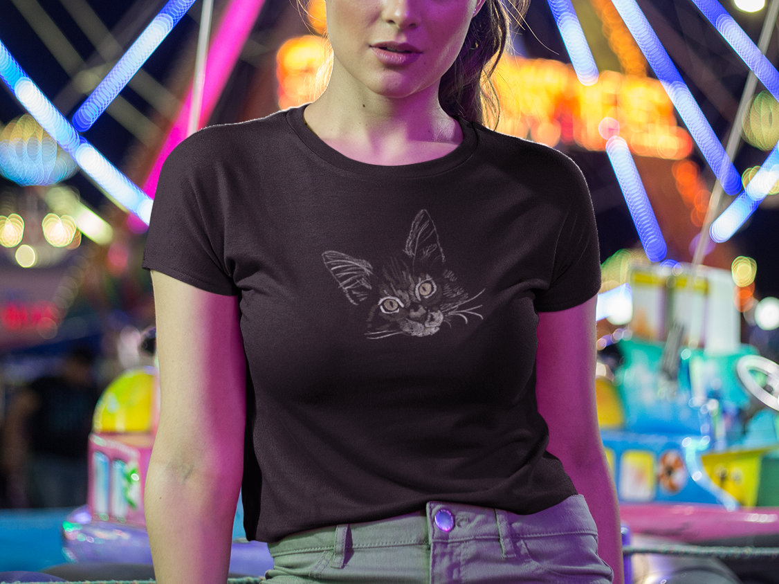 Jamie's Hand-Drawn Collection "Lazy Cat" Unisex Soft-Style Tee Shirt