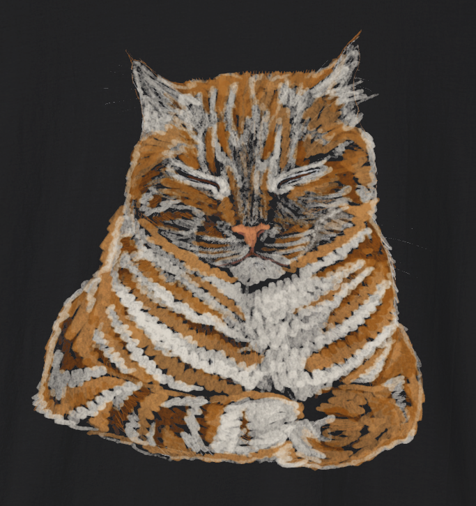 Jamie's Hand-Drawn Collection "Orange Sleepy Cat" Unisex Soft-Style Tee Shirt