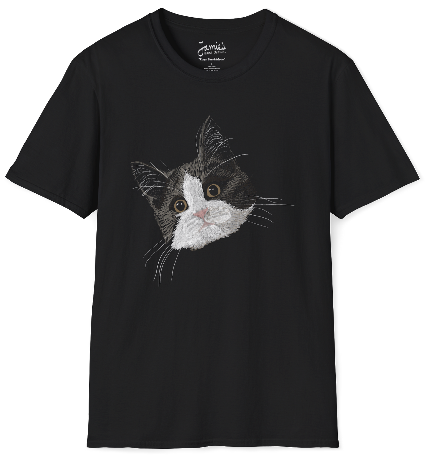 Jamie's Hand-Drawn Collection "Royal Shark Mode" Unisex Soft-Style Tee Shirt