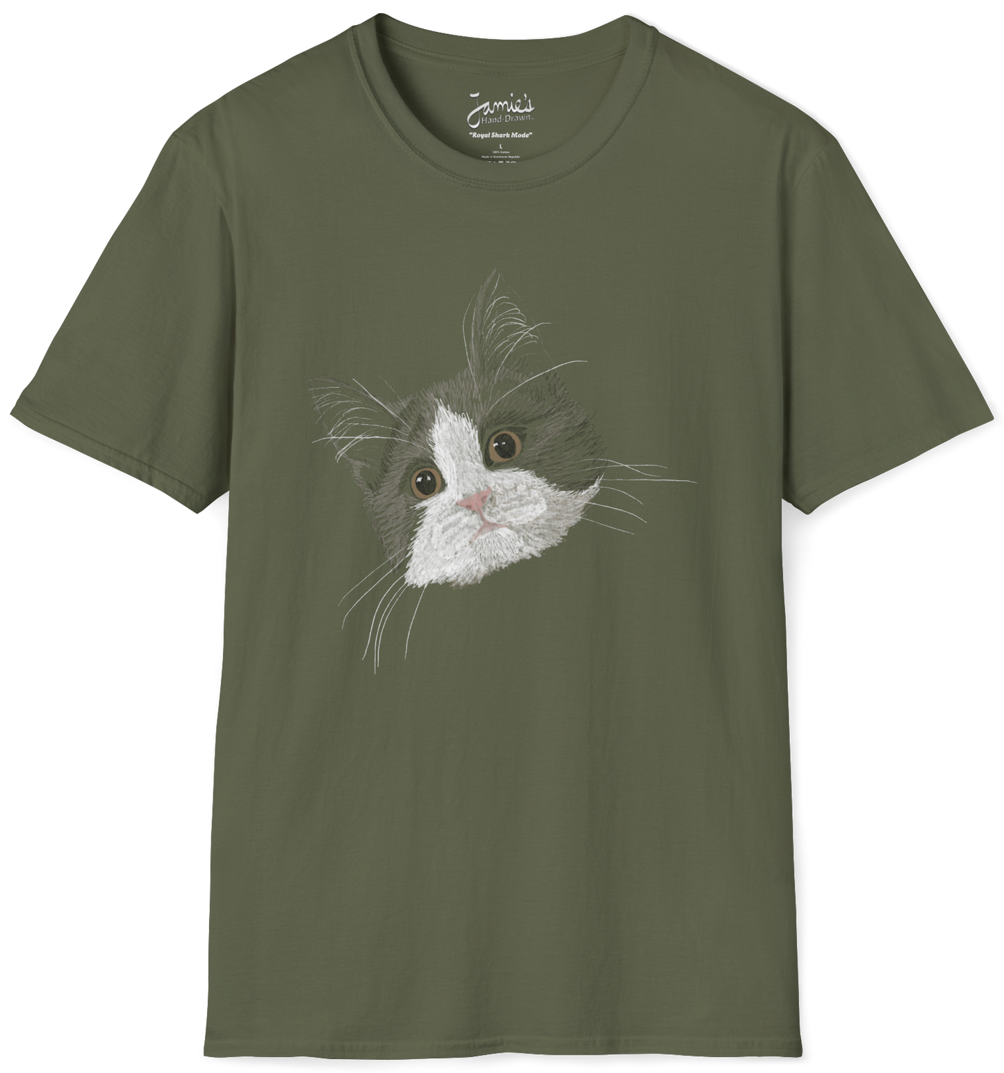 Jamie's Hand-Drawn Collection "Royal Shark Mode" Unisex Soft-Style Tee Shirt