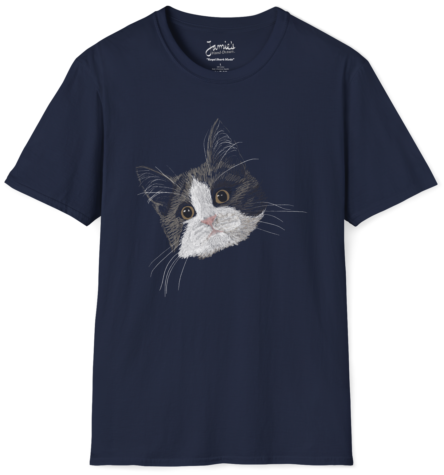 Jamie's Hand-Drawn Collection "Royal Shark Mode" Unisex Soft-Style Tee Shirt