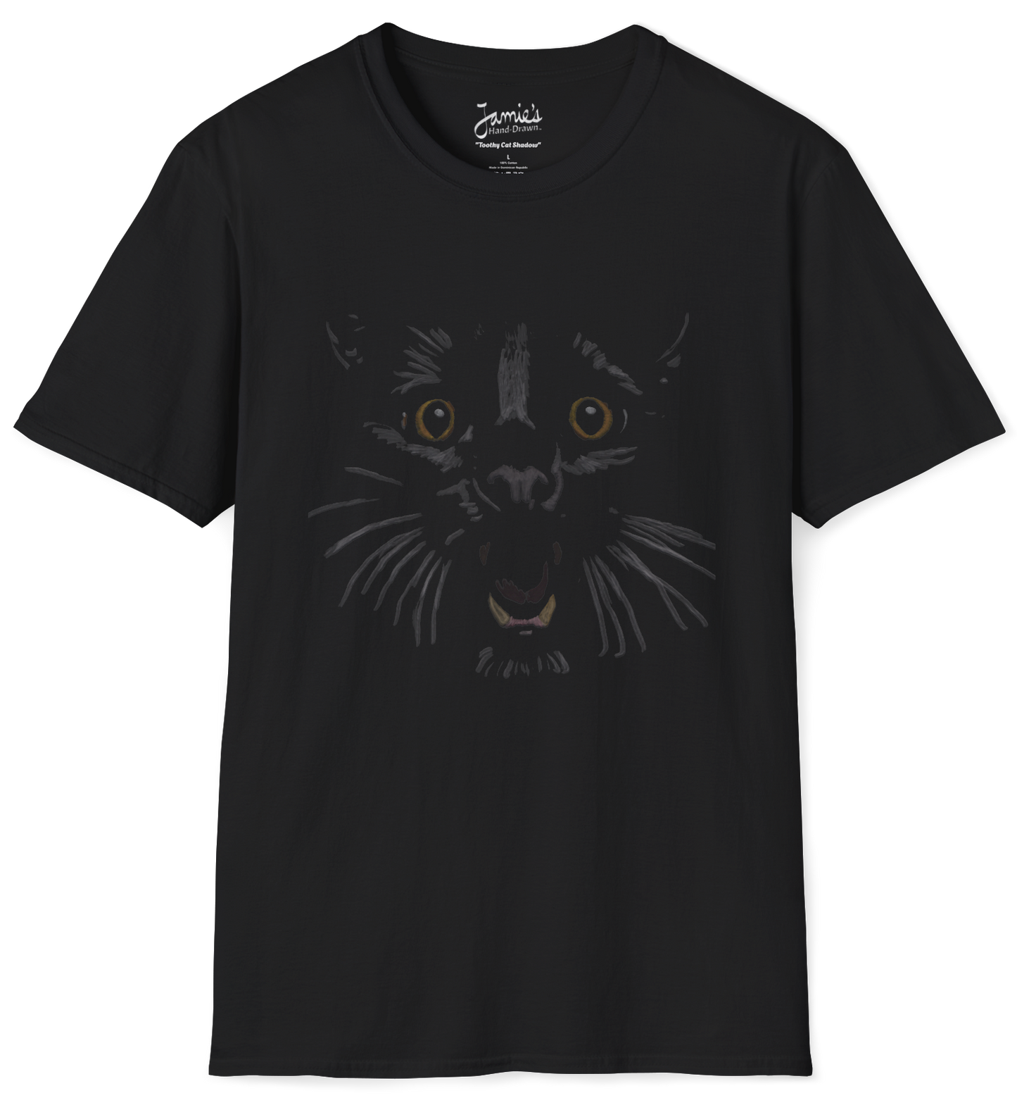 Jamie's Hand-Drawn Collection "Vampurr Shadow" Unisex Soft-Style Tee Shirt