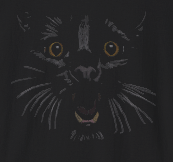 Jamie's Hand-Drawn Collection "Vampurr Shadow" Unisex Soft-Style Tee Shirt