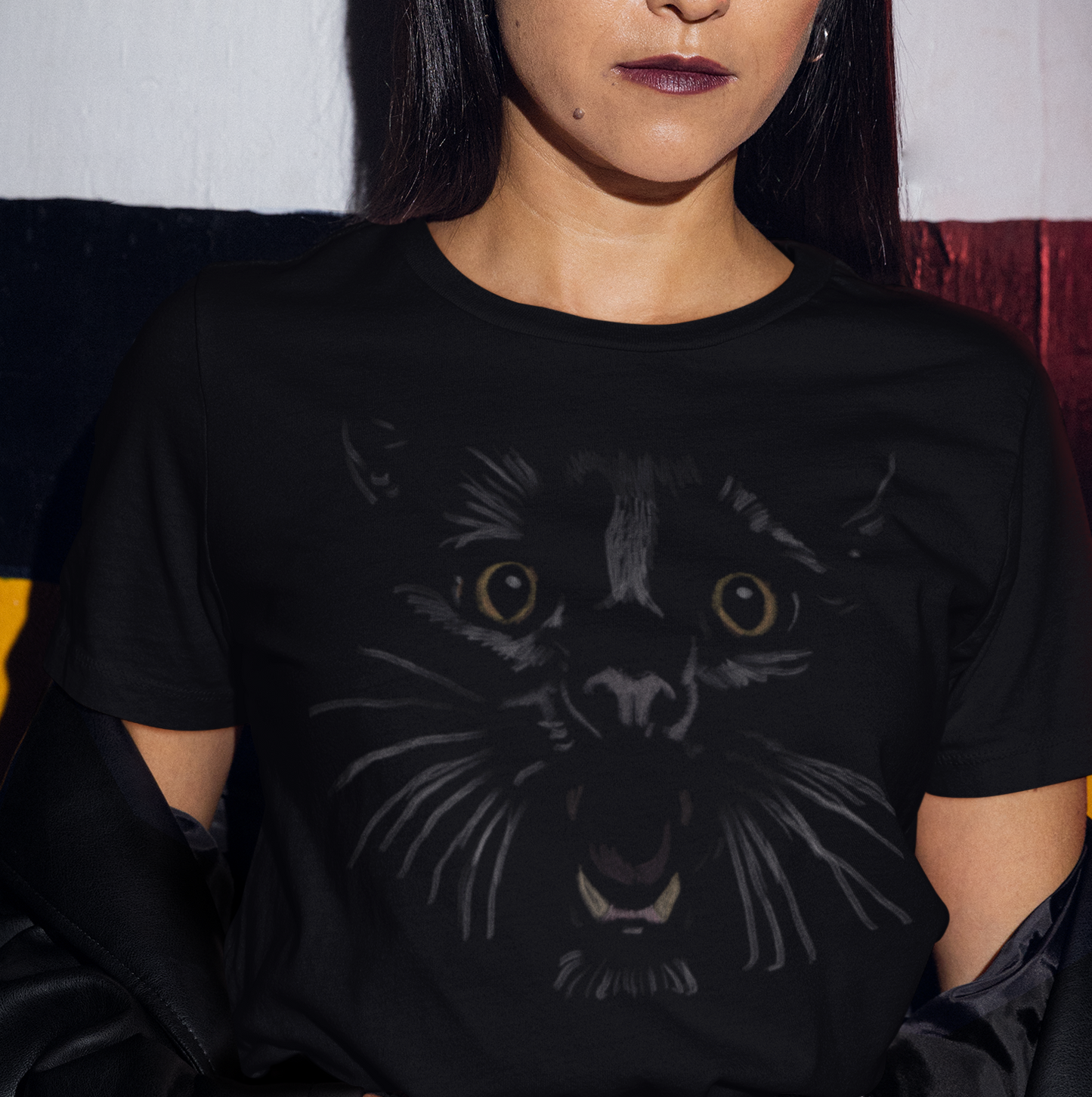 Jamie's Hand-Drawn Collection "Vampurr Shadow" Unisex Soft-Style Tee Shirt