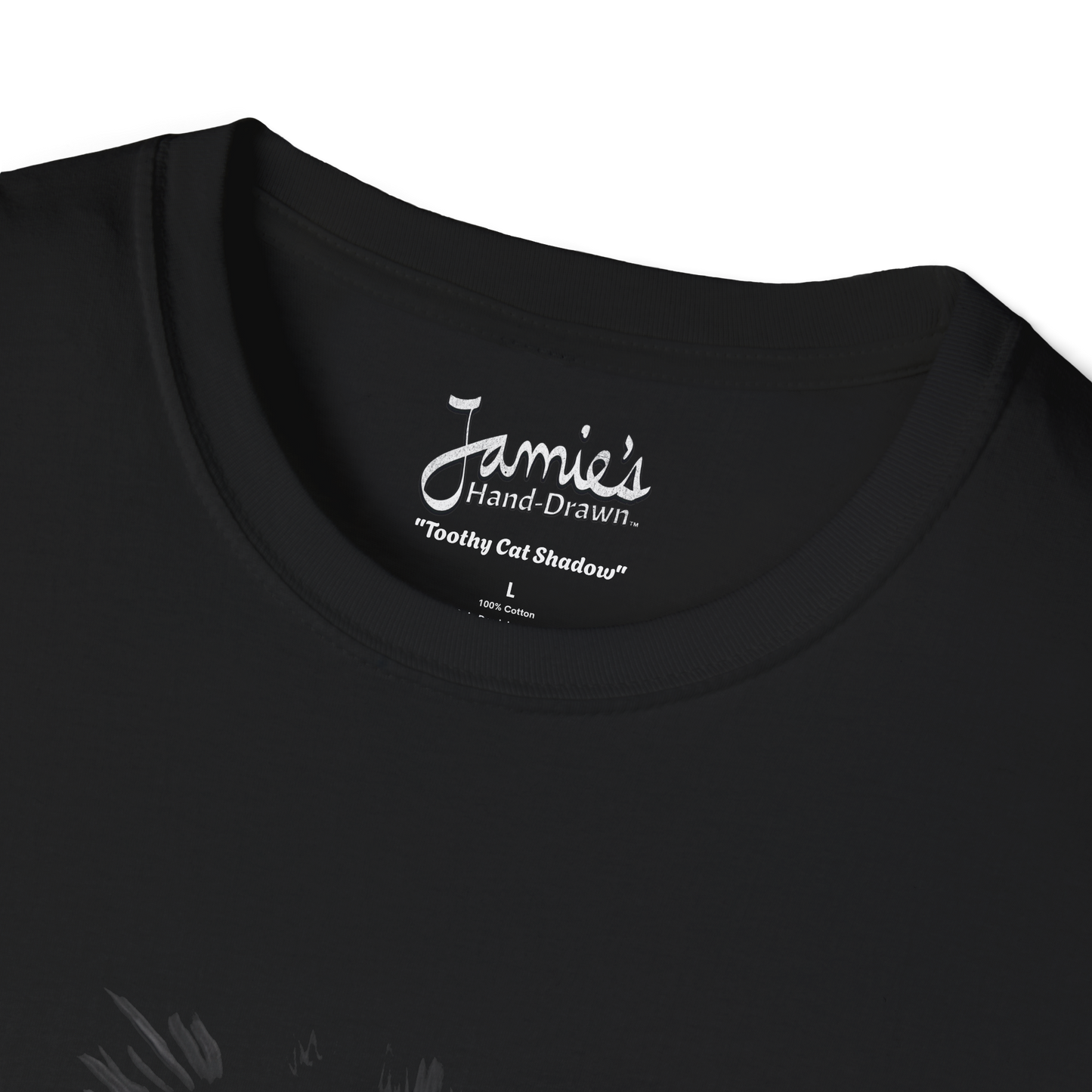 Jamie's Hand-Drawn Collection "Vampurr Shadow" Unisex Soft-Style Tee Shirt