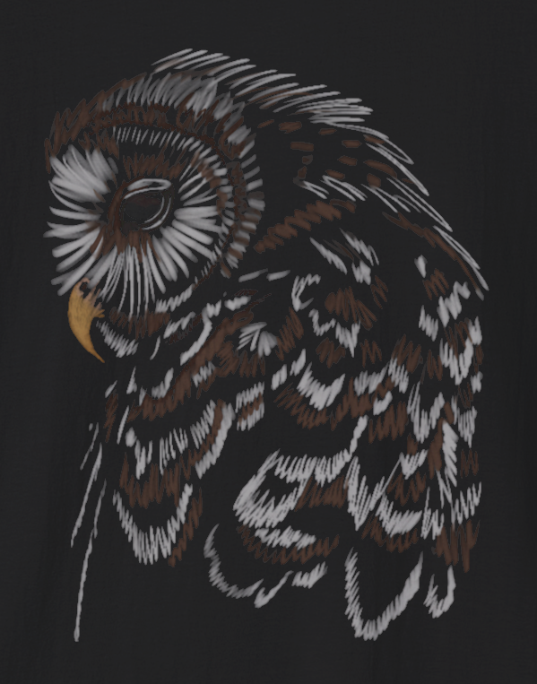 Jamie's Hand-Drawn Collection "An Owl's Sorrow" Unisex Soft-Style Tee Shirt