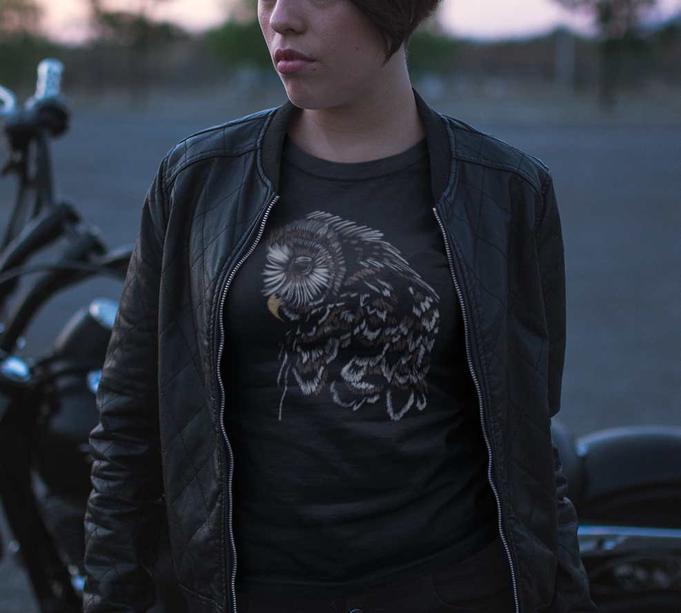 Jamie's Hand-Drawn Collection "An Owl's Sorrow" Unisex Soft-Style Tee Shirt