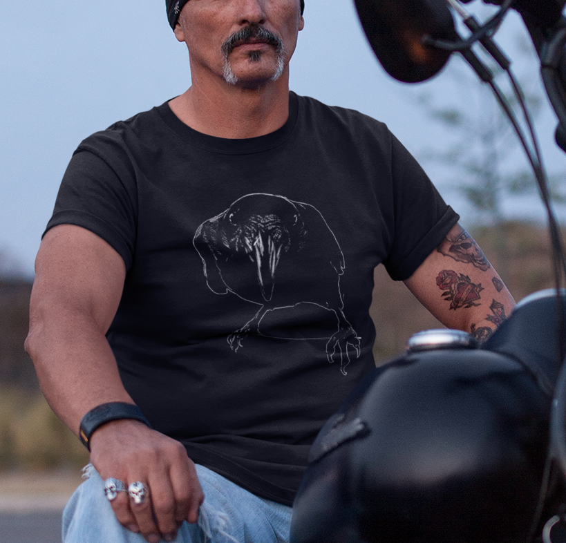 Jamie's Hand-Drawn Collection "Crow" Unisex Soft-Style Tee Shirt