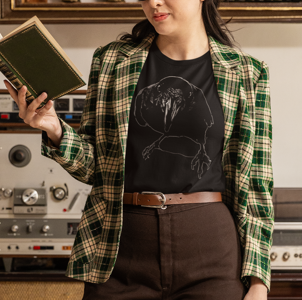 Jamie's Hand-Drawn Collection "Crow" Unisex Soft-Style Tee Shirt