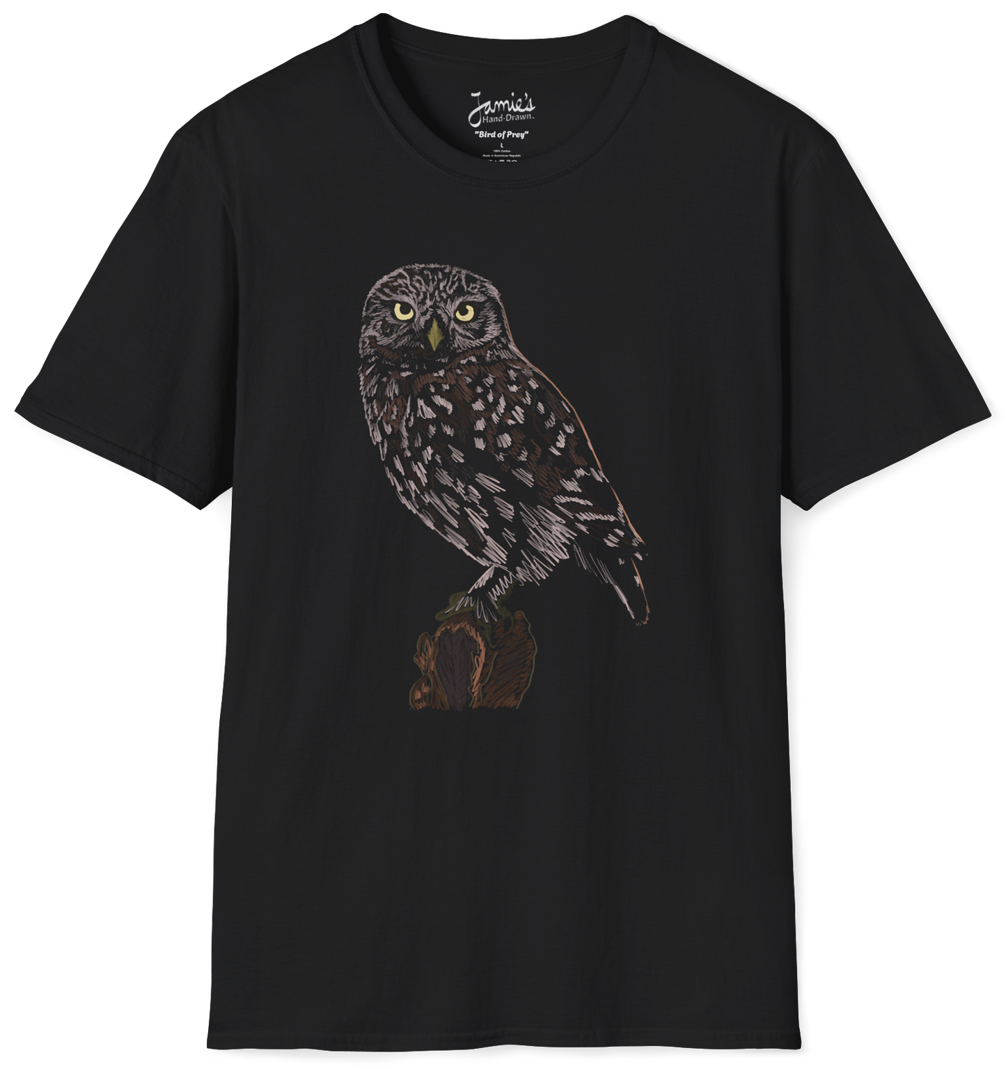 Jamie's Hand-Drawn Collection "Bird of Prey" Unisex Soft-style Tee Shirt
