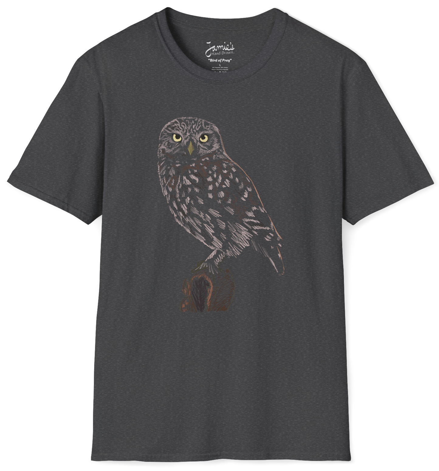 Jamie's Hand-Drawn Collection "Bird of Prey" Unisex Soft-style Tee Shirt